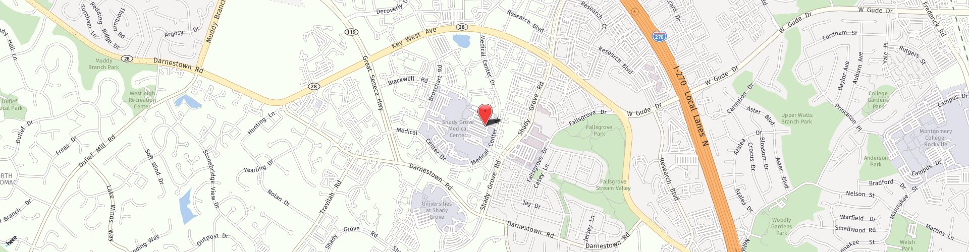 Location Map: 9711 Medical Center Dr. Rockville, MD 20850